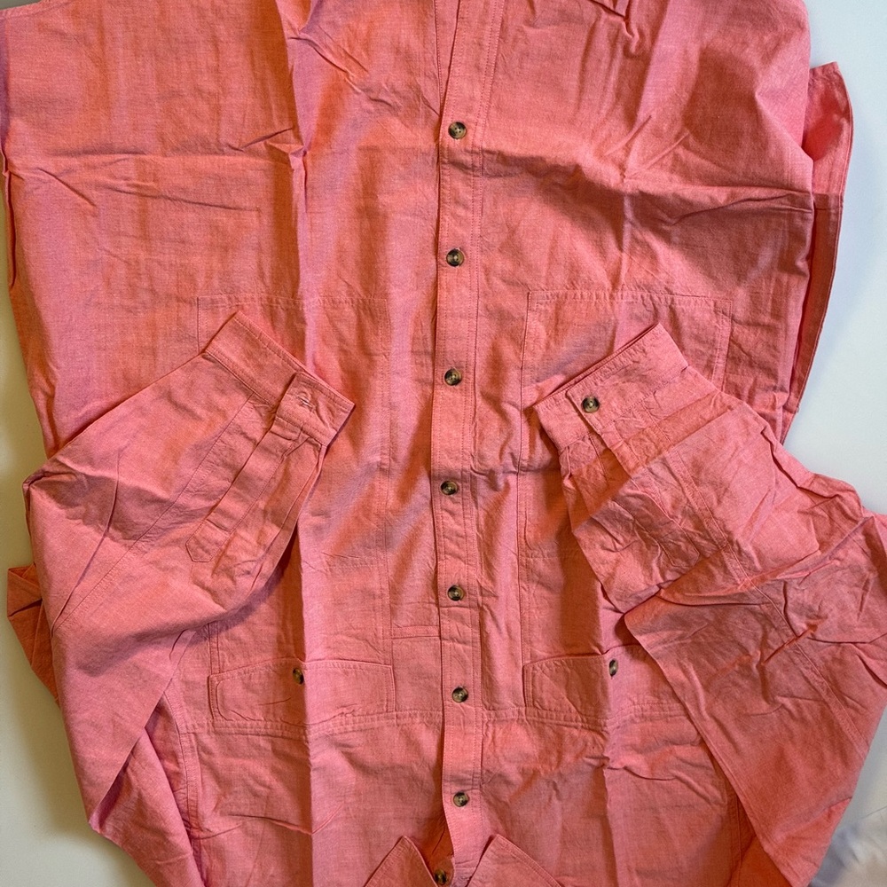 5X Silhouette Woman’s Coral Button-Up Shirt NEW Vintage - Picture 2 of 6